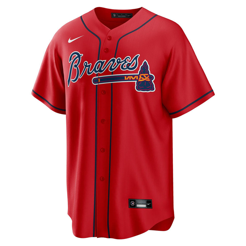 Men's Atlanta Braves Ozzie Albies Alternate Player Name Jersey - Red