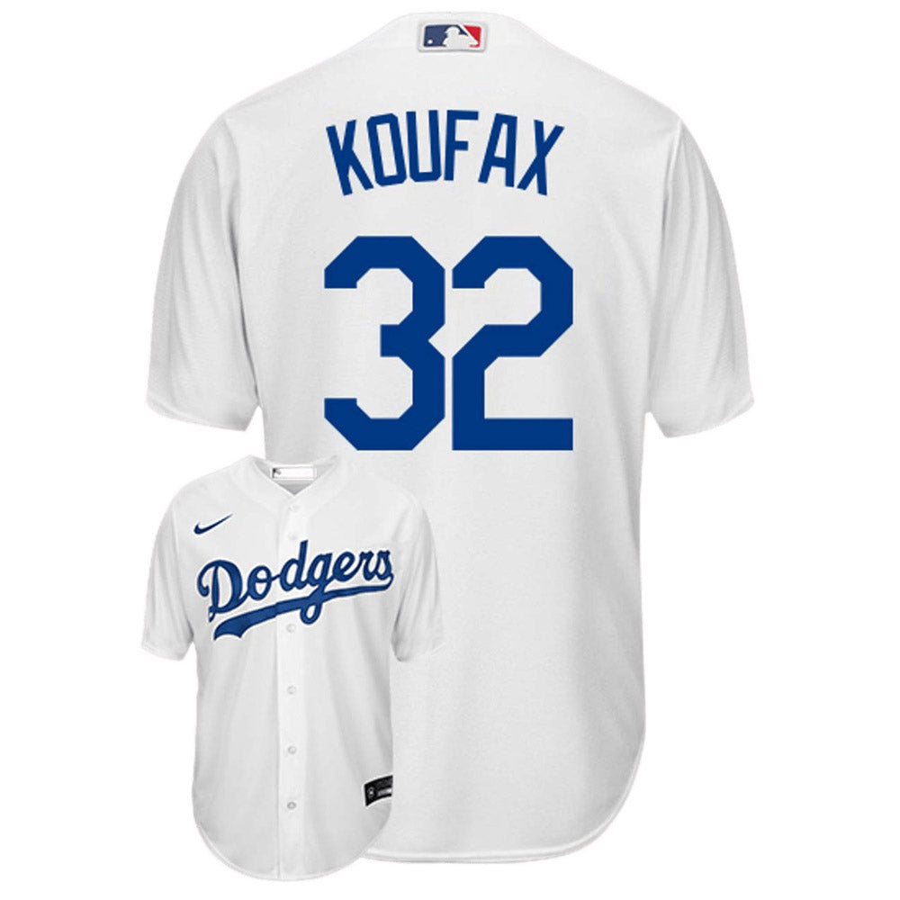 Youth Los Angeles Dodgers Sandy Koufax Replica Home Jersey - White