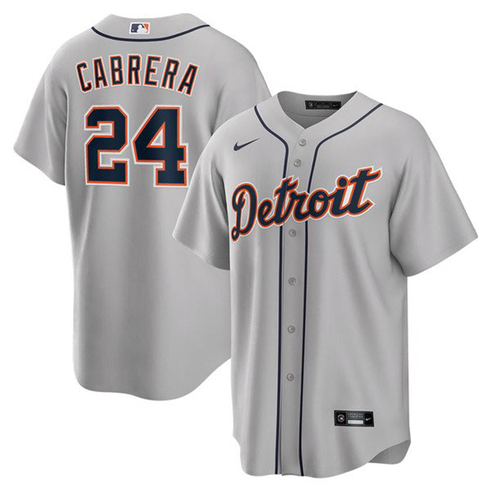 Men's Detroit Tigers Miguel Cabrera Road Player Name Jersey - Gray